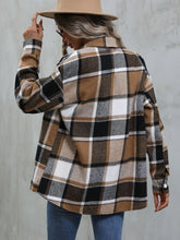 Plaid Print Button Front Blouse